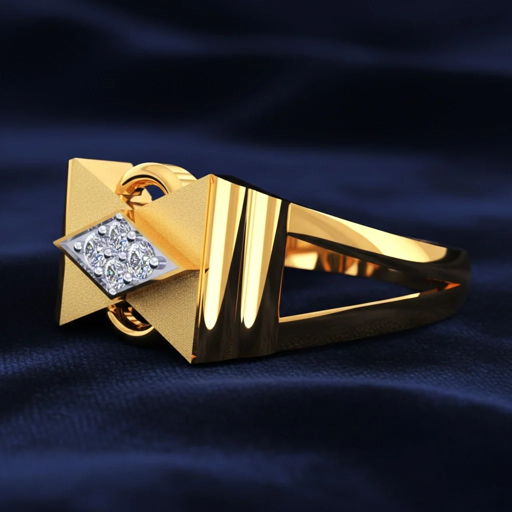 14KT Gold EterKnight Crest Men’s Diamond Ring