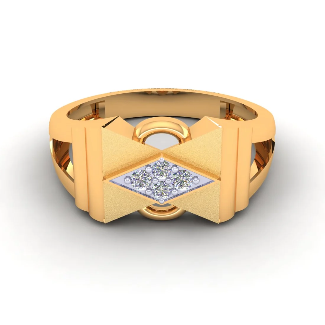 14KT Gold EterKnight Crest Men’s Diamond Ring - Image 2