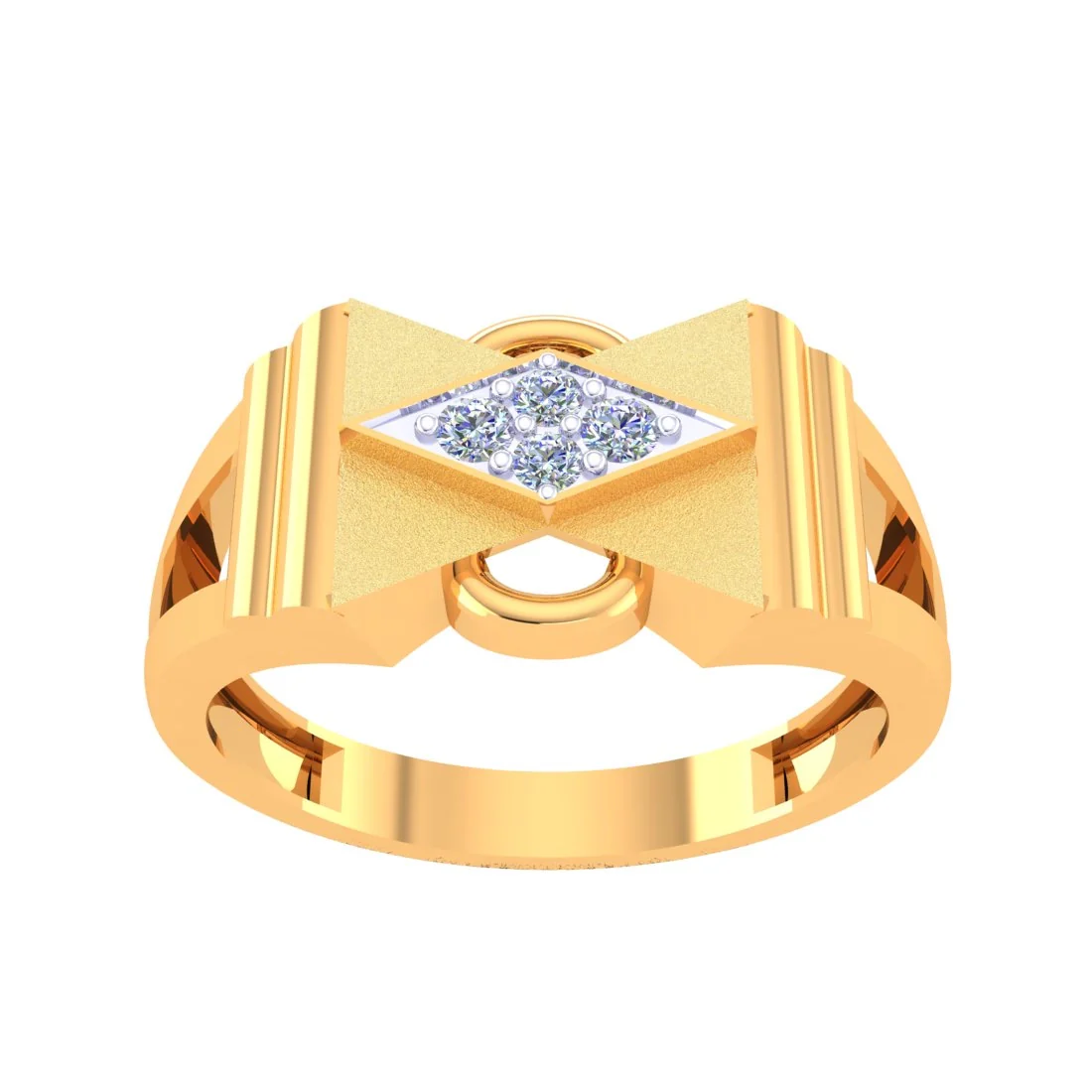 14KT Gold EterKnight Crest Men’s Diamond Ring - Image 4