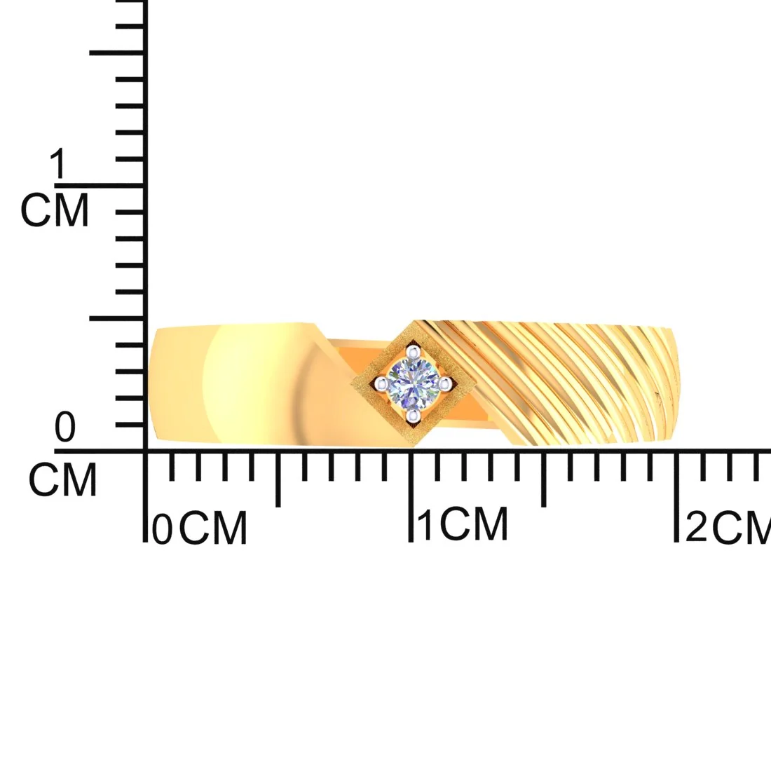 14KT Gold EterKnight Edge Crest Men’s Diamond Ring | Single Diamond Accent | Size 19 - Image 5