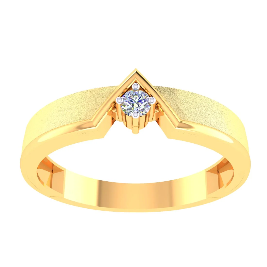 14KT Gold EterKnight V-Mark Men’s Diamond Ring (0.04 CT, Size 19) - Image 2