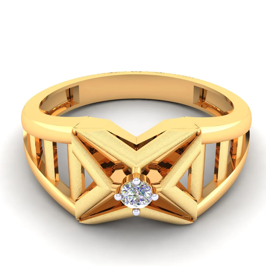 14KT Gold EterKnight Vertex Prime Men’s Diamond Ring - Image 2
