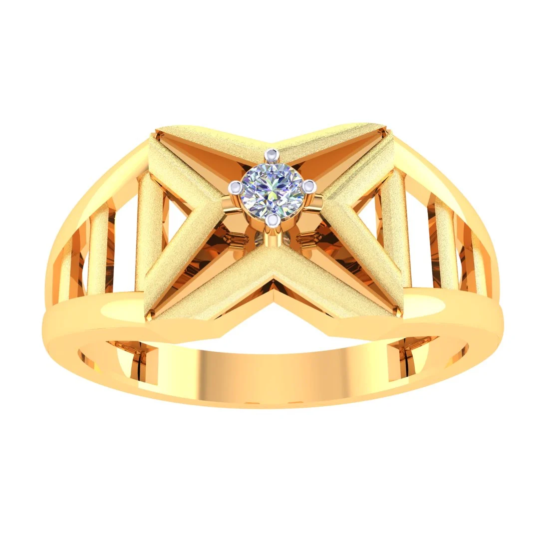 14KT Gold EterKnight Vertex Prime Men’s Diamond Ring - Image 5