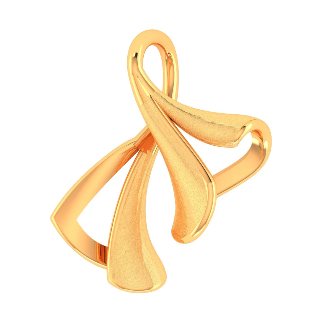 14KT Gold Fluid Knot Pendant – Abstract Flow Design with Sculpted Curves - Image 3
