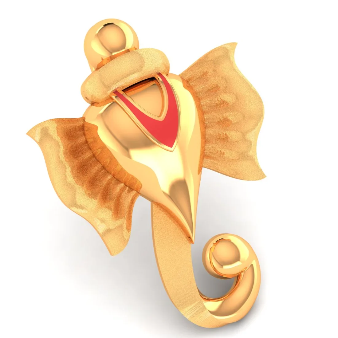 14KT Gold Ganesh Vighnaharta Pendant for Men & Women (Without Chain) - Image 2