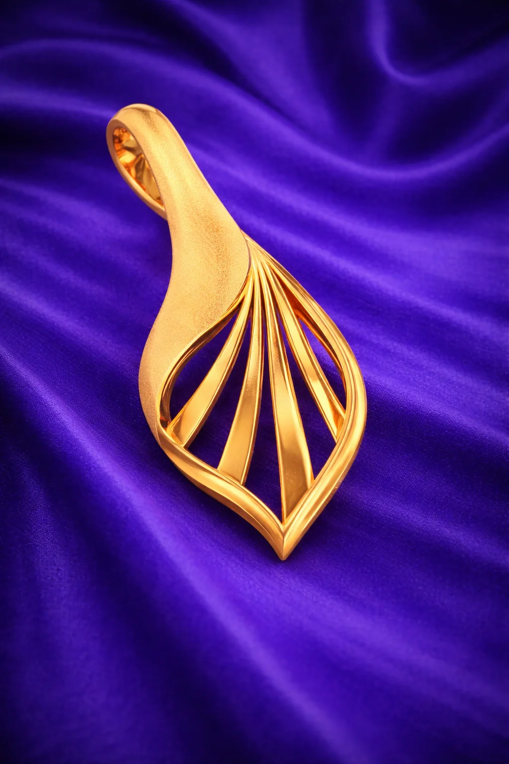 14KT Gold Ginkgo Aura Designer Pendant