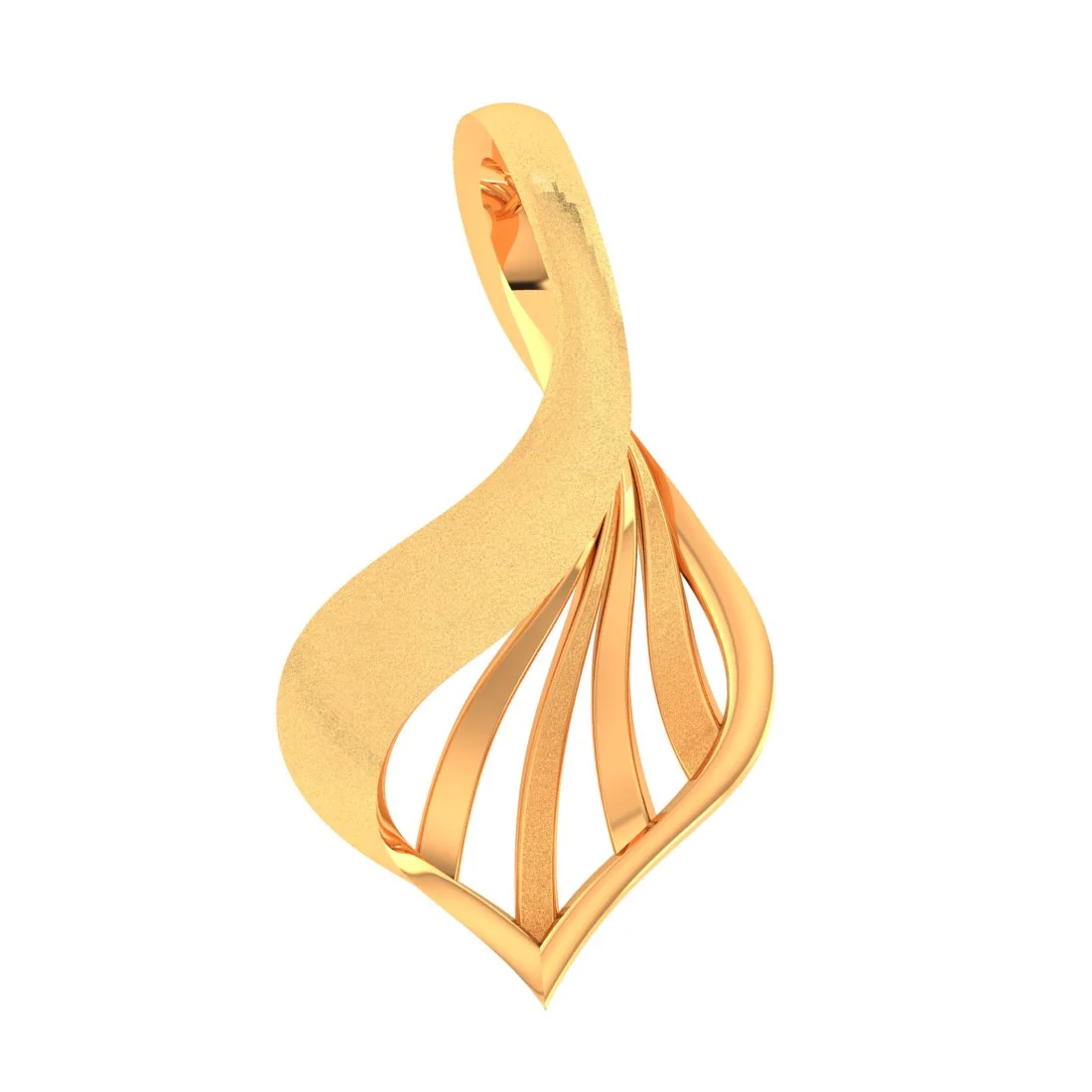 14KT Gold Ginkgo Aura Designer Pendant - Image 2