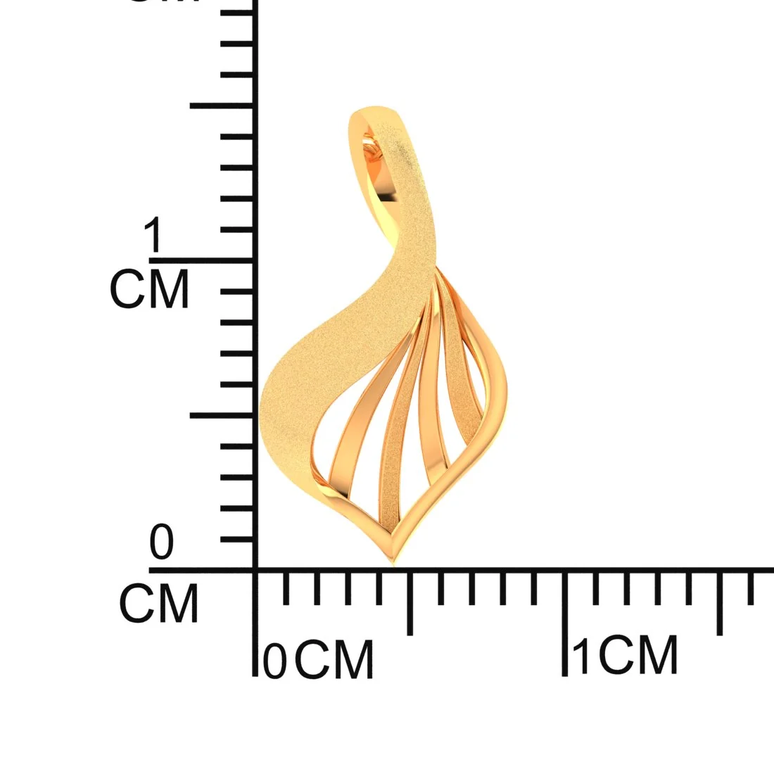 14KT Gold Ginkgo Aura Designer Pendant - Image 3