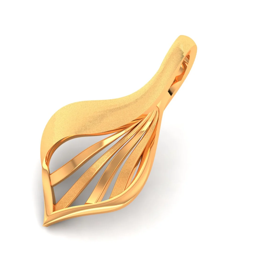 14KT Gold Ginkgo Aura Designer Pendant - Image 5