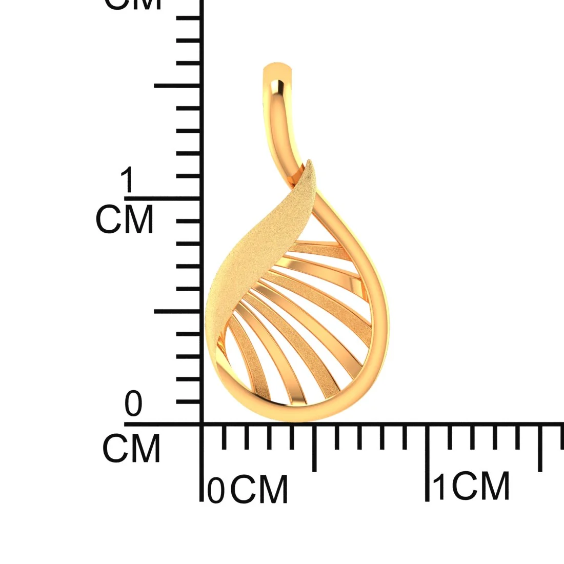 14KT Gold Ginkgo Curve Pendant – Leaf-Inspired Openwork Design - Image 4