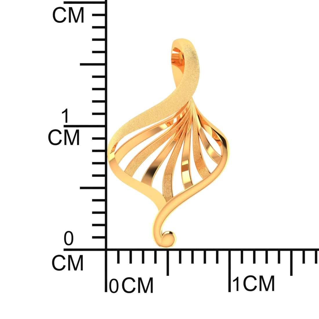 14KT Gold Ginkgo Flow Designer Pendant - Image 5