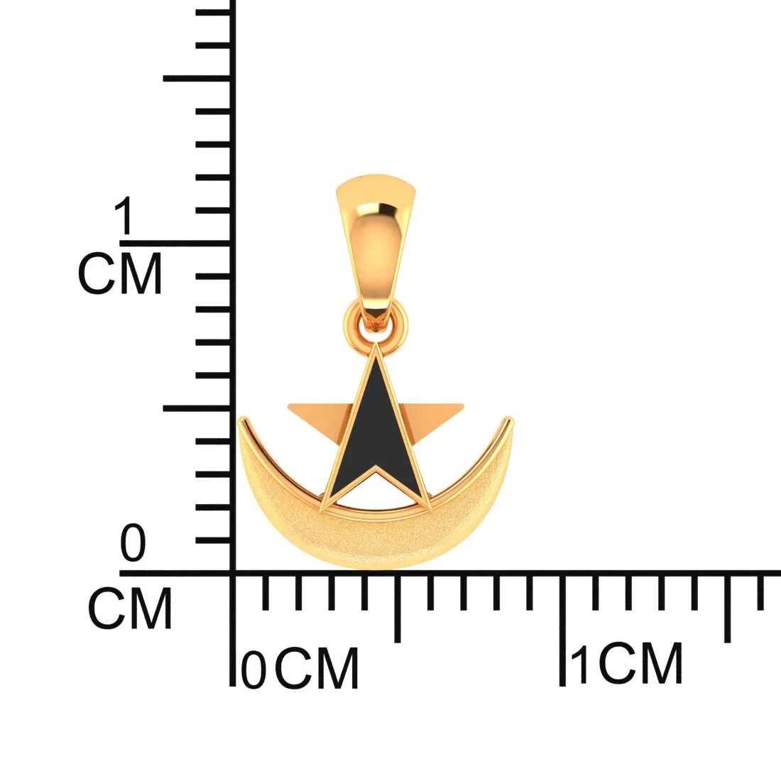 14KT Gold Moon Star Pendant (Without Chain) - Image 4