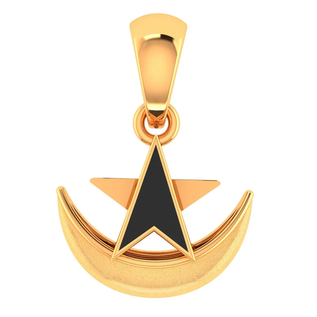 14KT Gold Moon Star Pendant (Without Chain) - Image 6