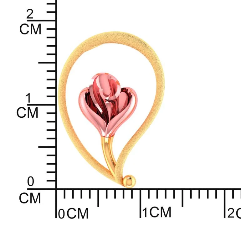 14KT Gold Pendant Embrace Heart Bloom Dual Tone Design - Image 3