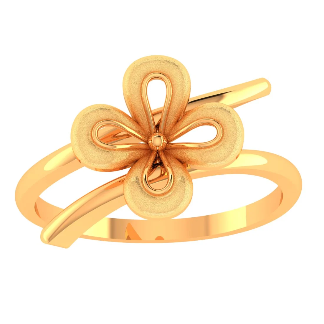 14KT Gold Petal Bloom Women’s Floral Ring - Image 2