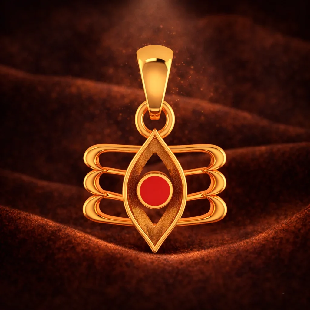 14KT Gold Shiv Third Eye Pendant for Men & Women (Without Chain)