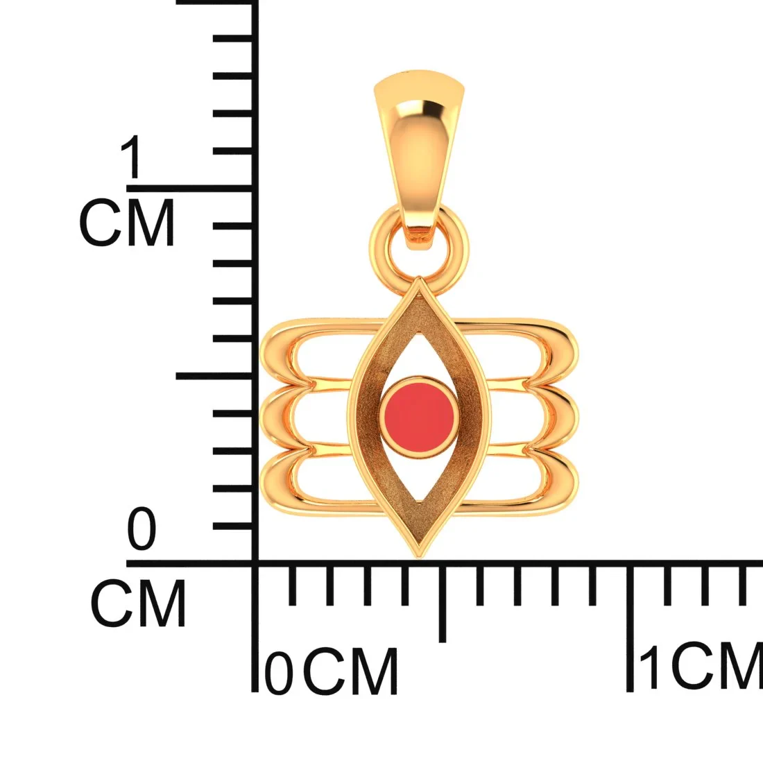 14KT Gold Shiv Third Eye Pendant for Men & Women (Without Chain) - Image 4