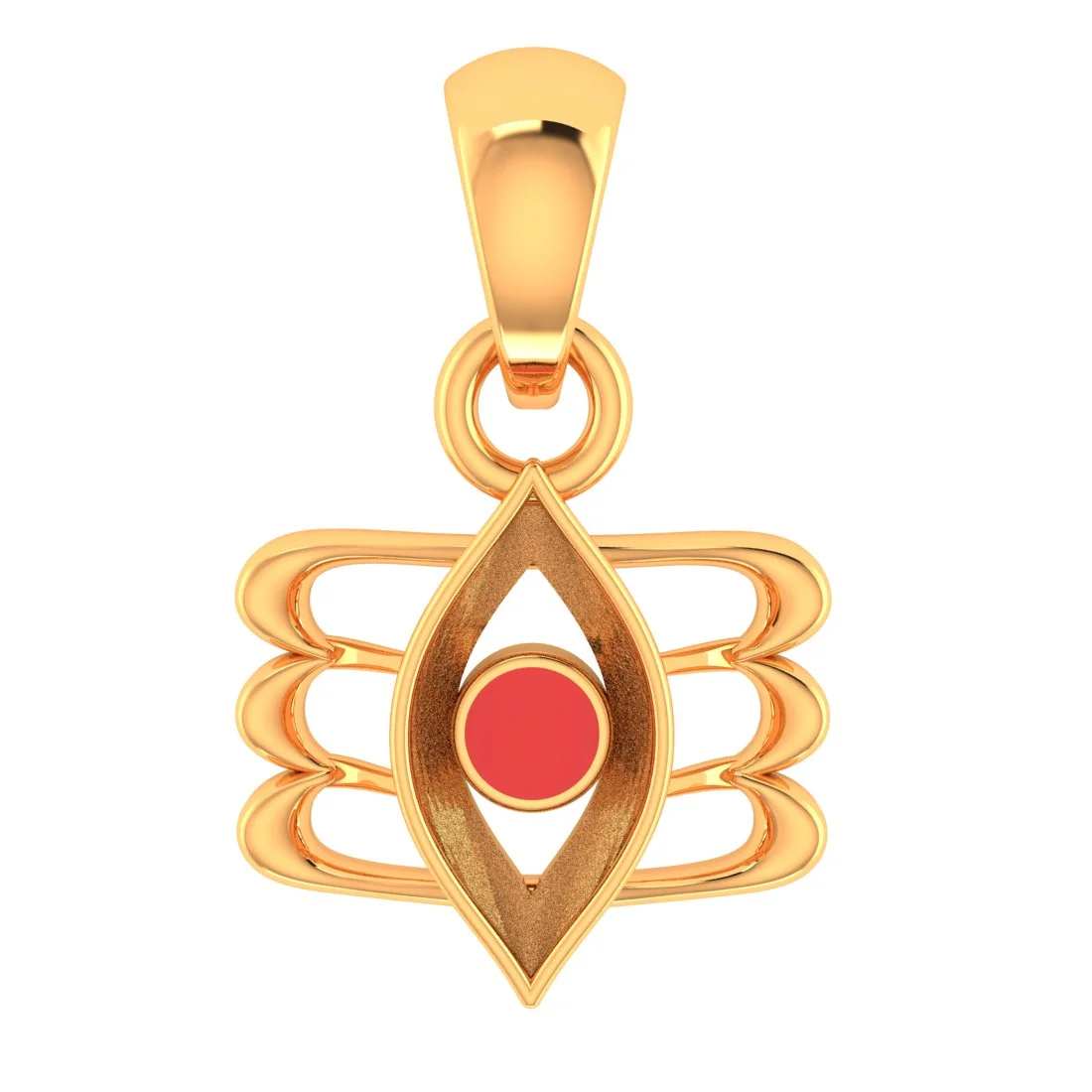 14KT Gold Shiv Third Eye Pendant for Men & Women (Without Chain) - Image 5