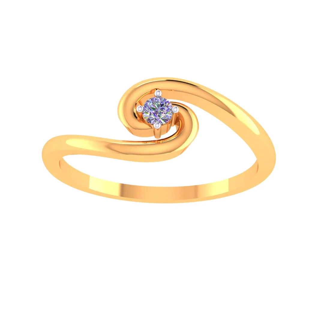 14KT Gold Spira Glow Women’s Designer Ring with Stone