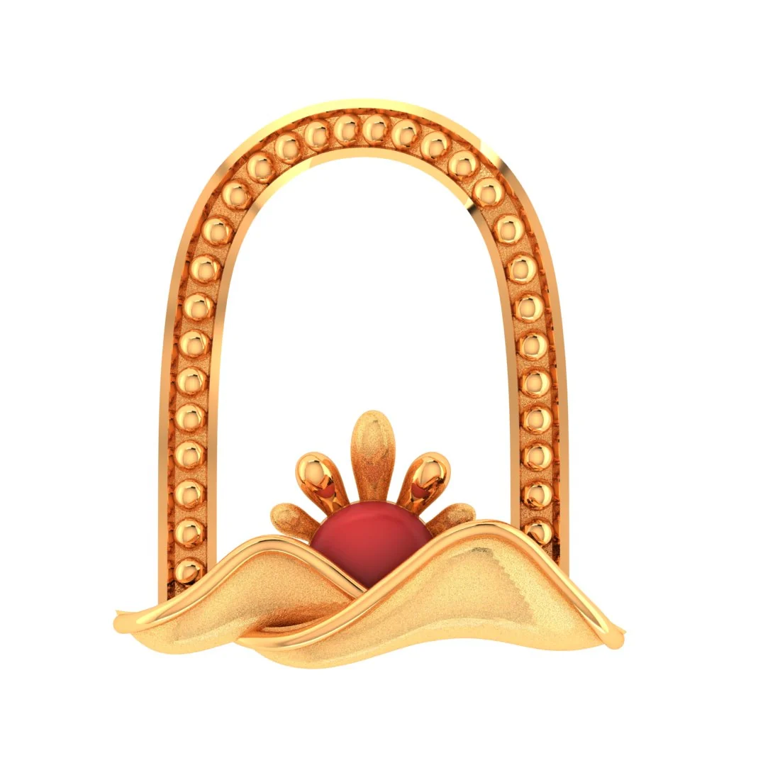 14KT Gold Sunrise Arch Designer Pendant - Image 2