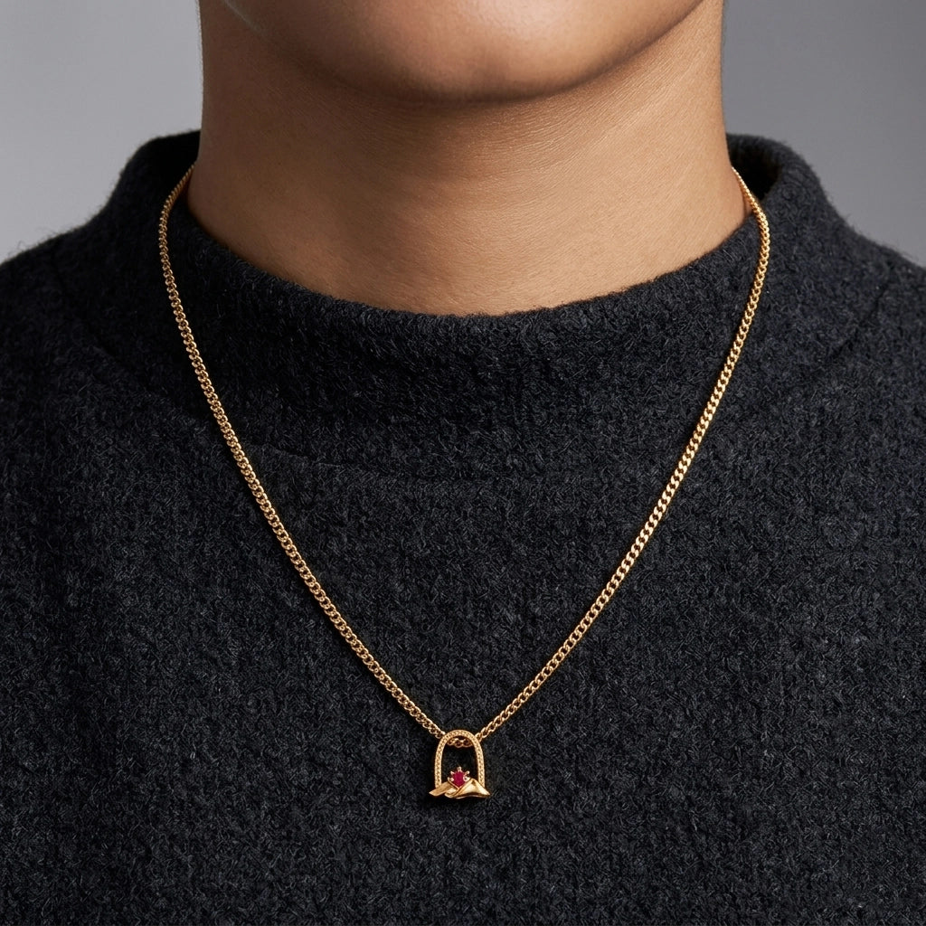 14KT Gold Sunrise Arch Designer Pendant - Image 3