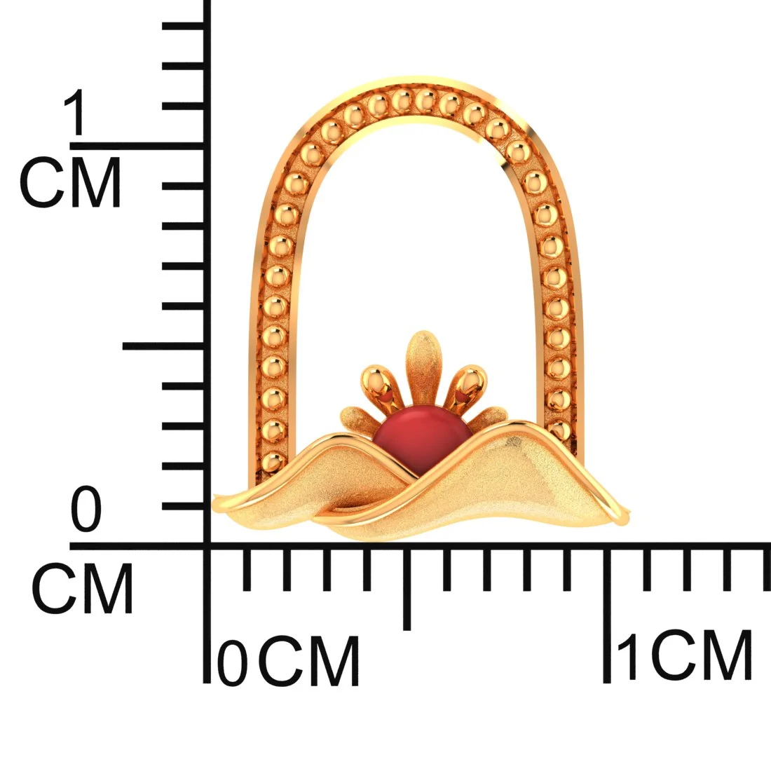 14KT Gold Sunrise Arch Designer Pendant - Image 4