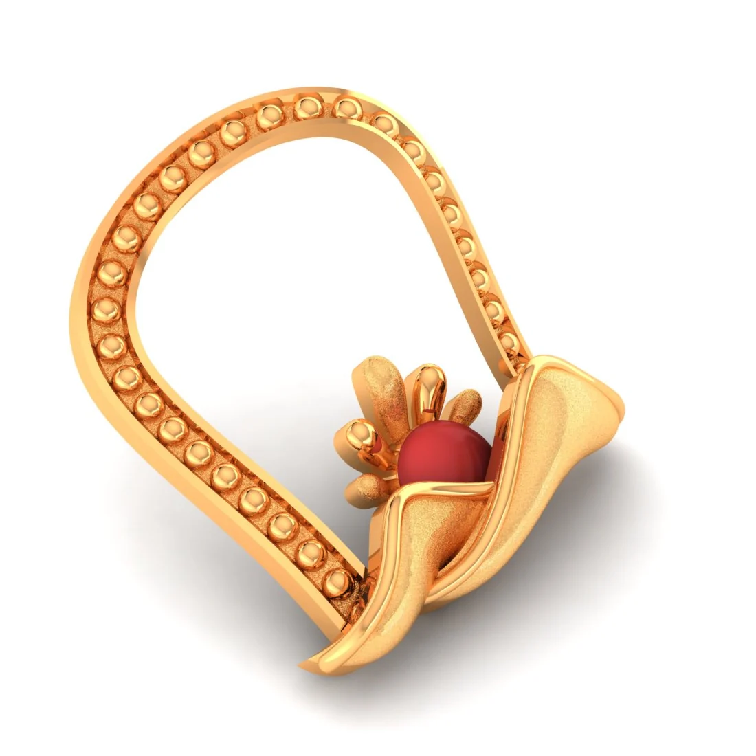 14KT Gold Sunrise Arch Designer Pendant - Image 5