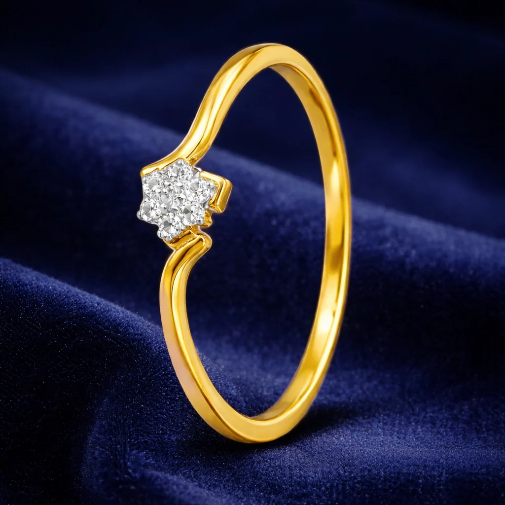 14KT Gold Twinkle Spark Diamond Ring for Women & Girl's
