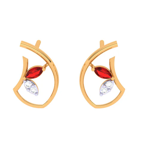 14KT Intricately Crafted Latest Design Of Gold Earrings - Image 3