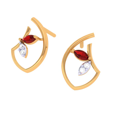 14KT Intricately Crafted Latest Design Of Gold Earrings - Image 6