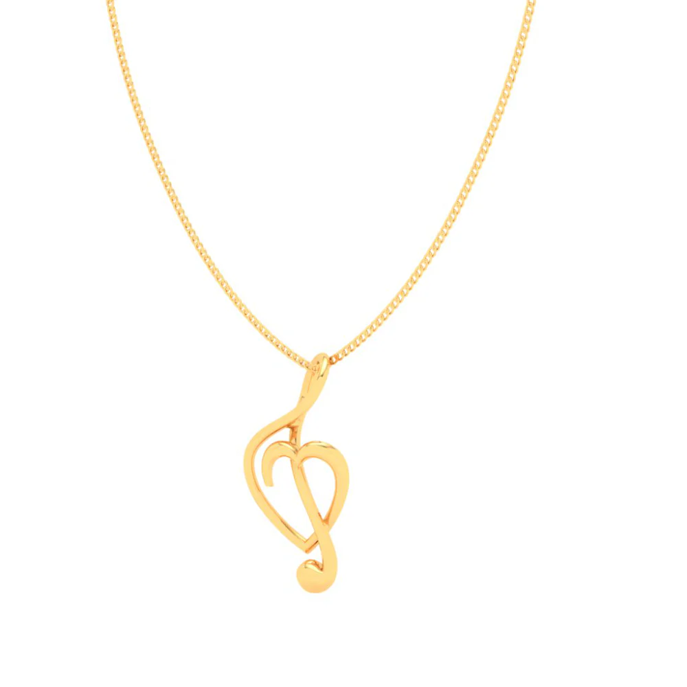 14KT Musical Note And Heart Shape Gold Pendant From Online Exclusive - Image 5