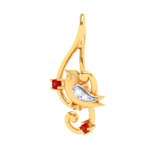 14KT Musical Note Bird Gold Pendant From Amazea Collection - Image 4