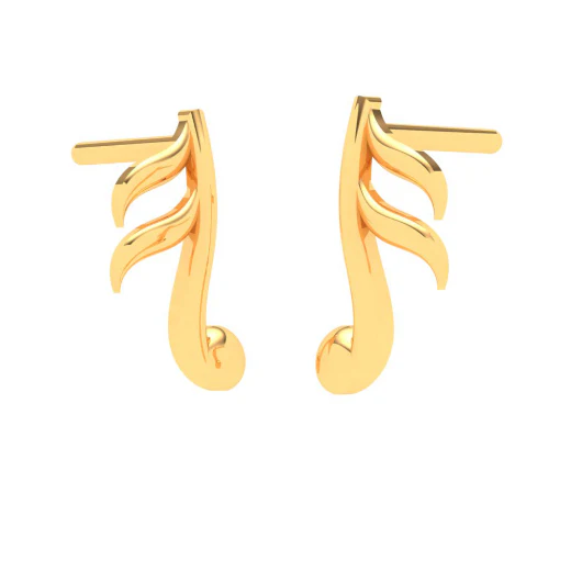 14KT Musical Note Gold Earrings From Amazea Collection - Image 4