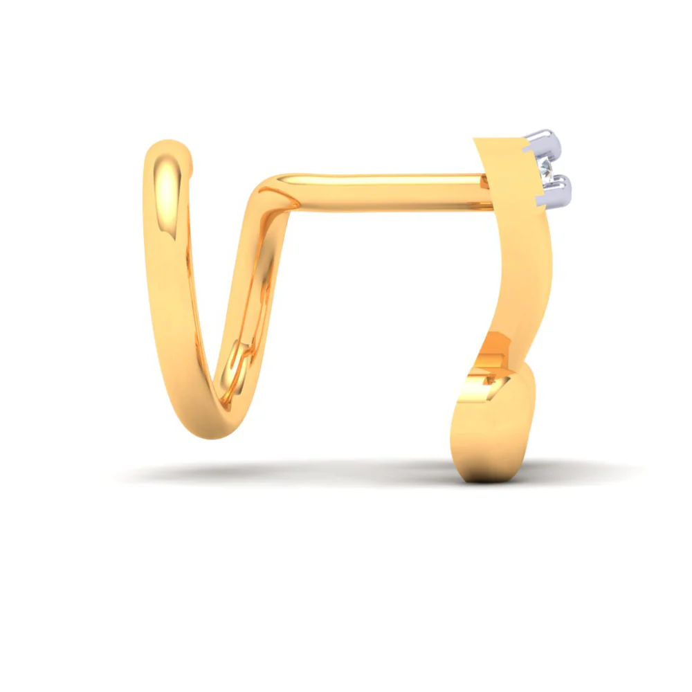 14KT Musical Note Gold Nosepin With Three Stones From Online Exclusive - Image 7