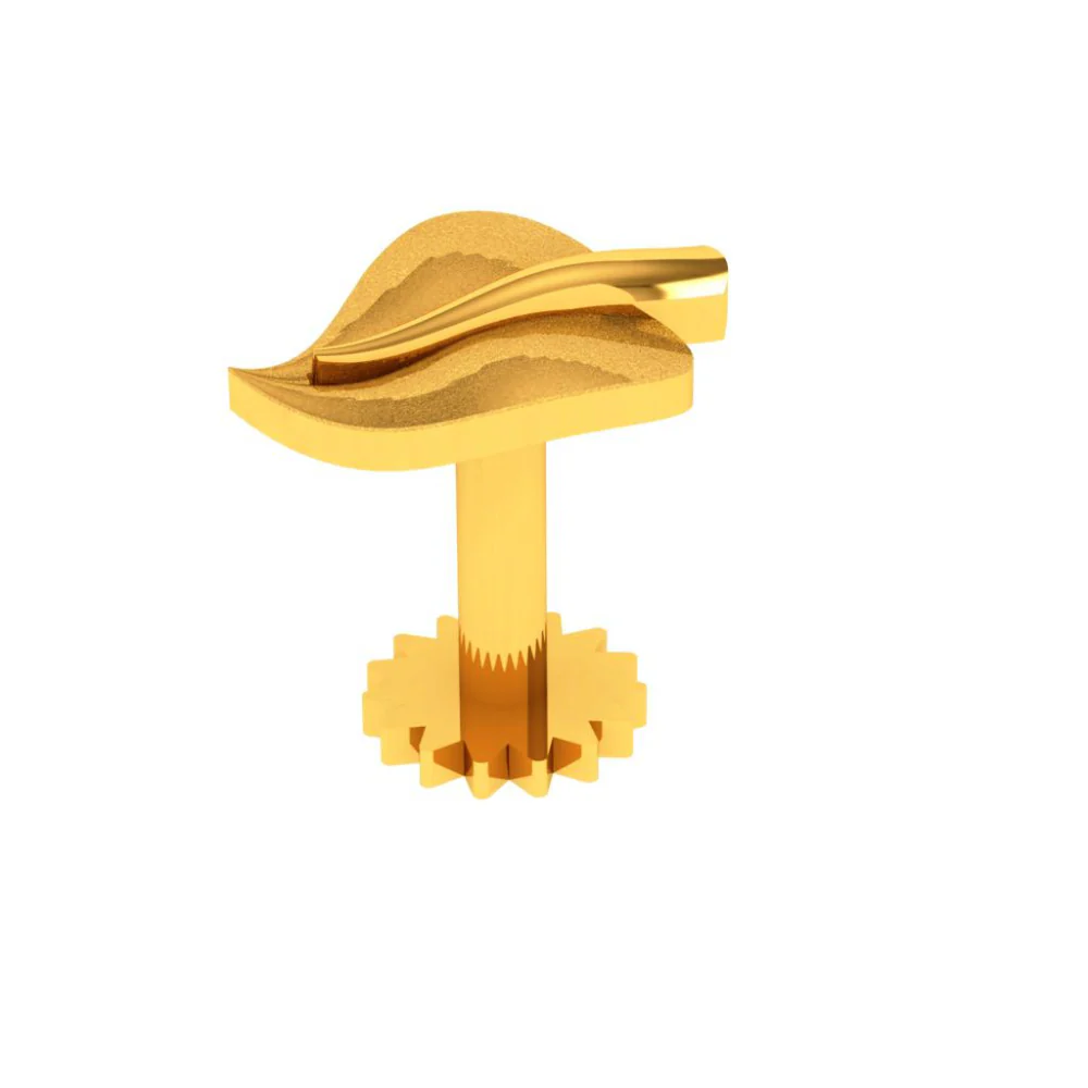 14KT Sleek Design Leaf Shaped Gold Nose Pin - Image 7