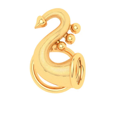 14KT Trumpet Shaped Gold Nosepin From Online Exclusive - Image 3