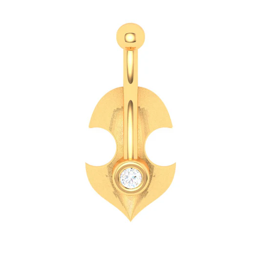 14KT Violin And Anchor Shaped Gold Nosepin From Online Exclusive