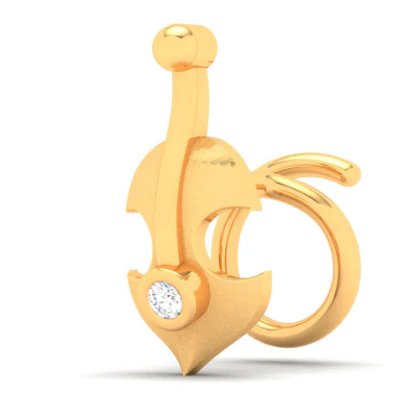 14KT Violin And Anchor Shaped Gold Nosepin From Online Exclusive - Image 6