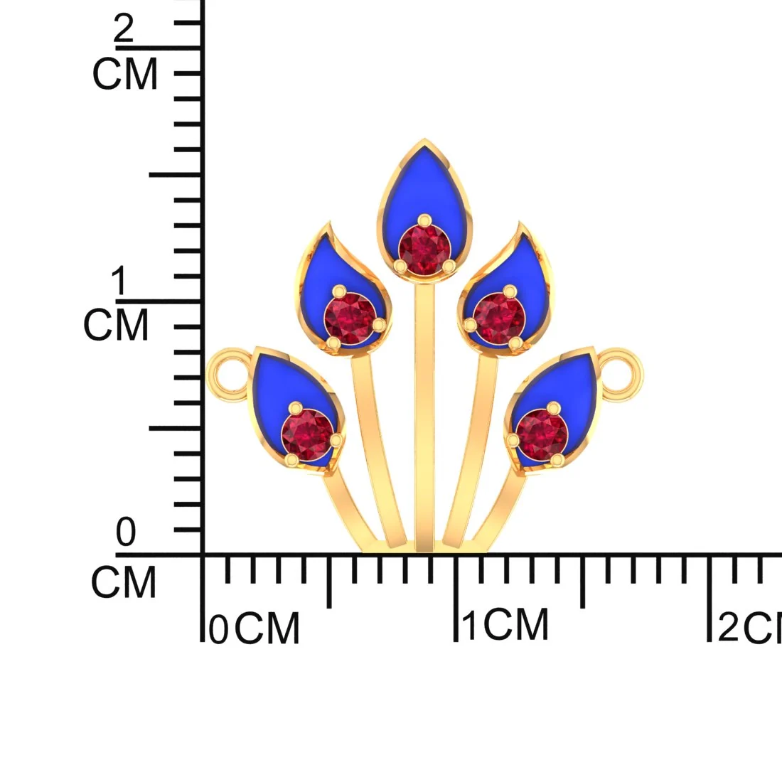 14KT Yellow Gold Flame Motif Rakhi for Men's - Image 4