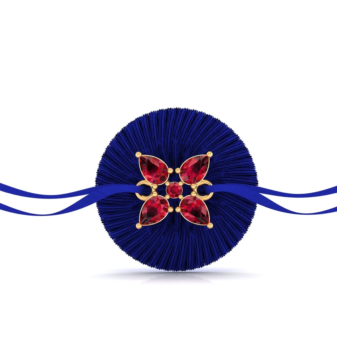 14KT Yellow Gold Floral Design Rakhi for Men's - Image 3
