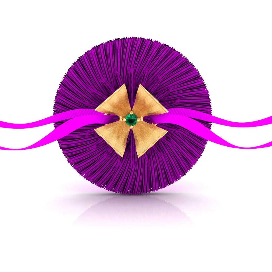 14KT Yellow Gold Lightweight Traditional Rakhi for Men's - Image 3