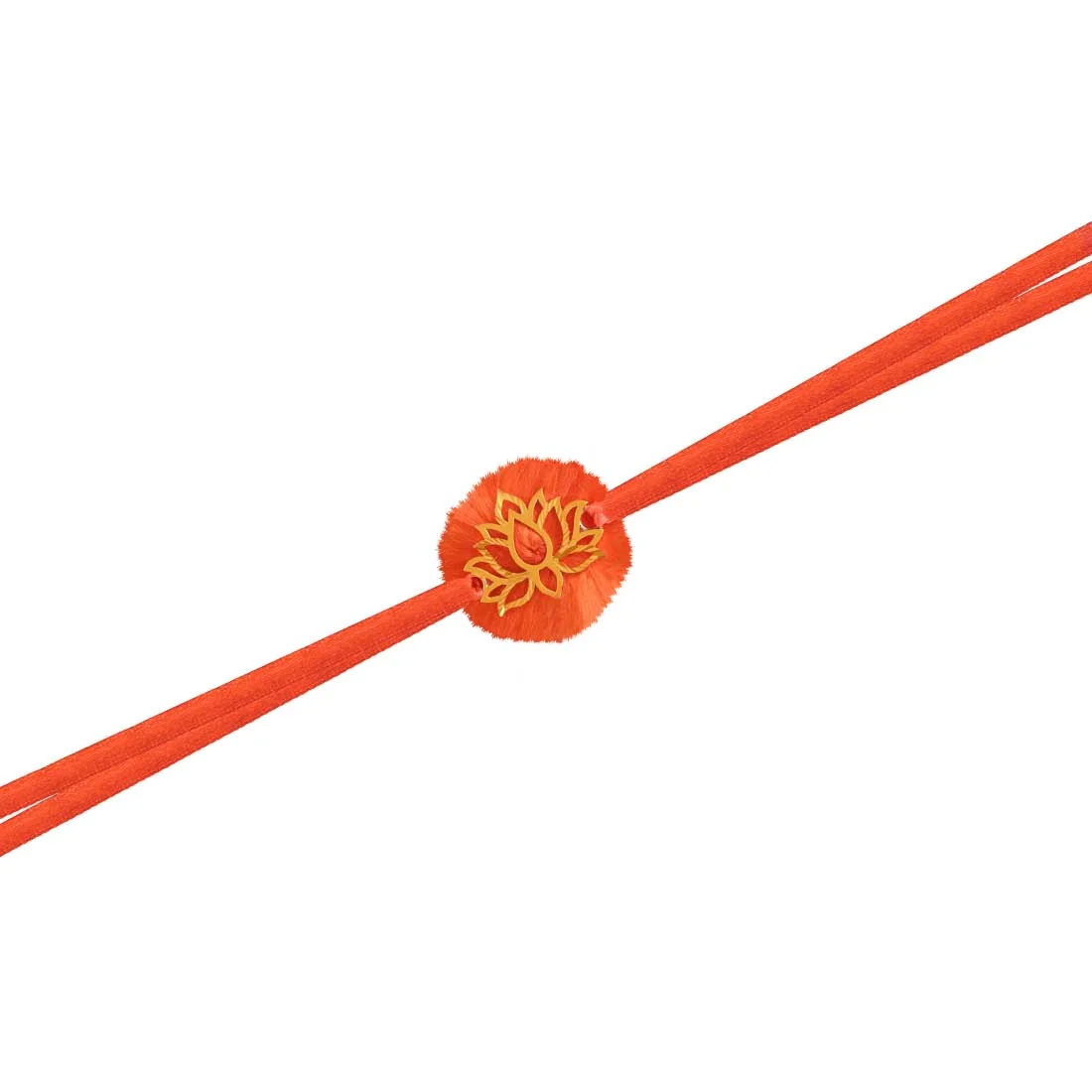 14KT Yellow Gold Lotus Design Rakhi for Men's - Image 2