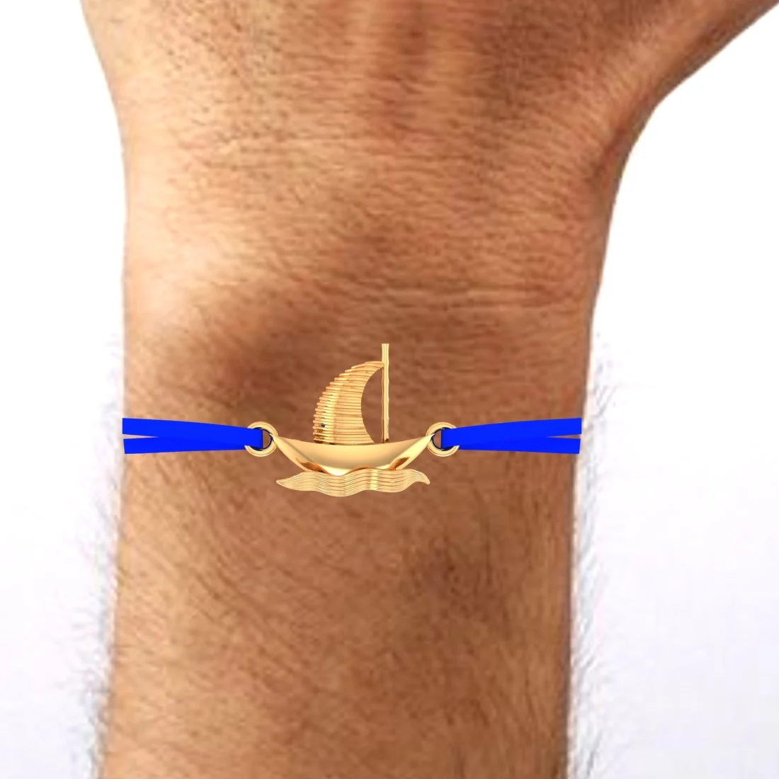 14KT Yellow Gold Nautical Sailboat Rakhi for Men's - Image 4