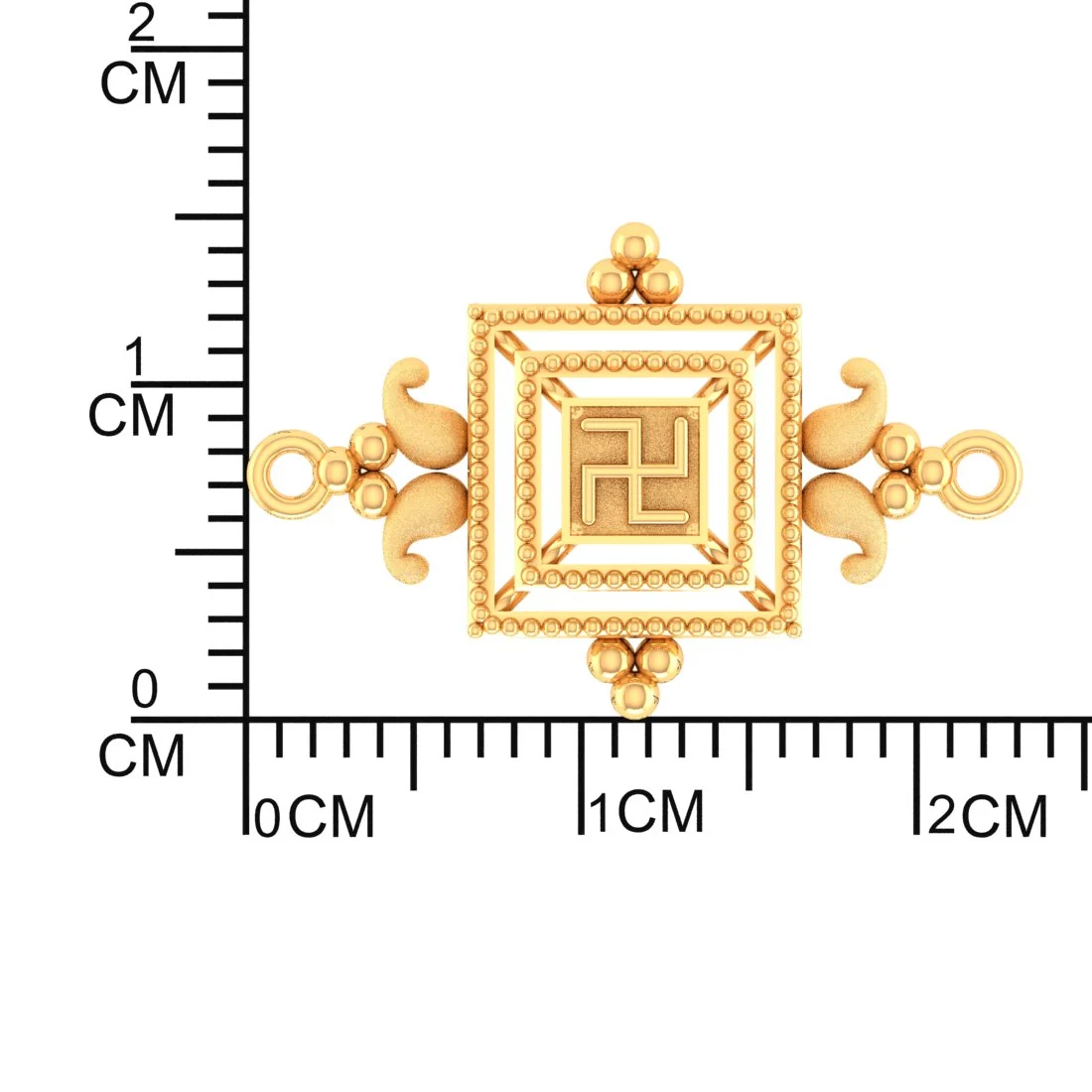 14KT Yellow Gold Traditional Swastik Rakhi for Men's - Image 4