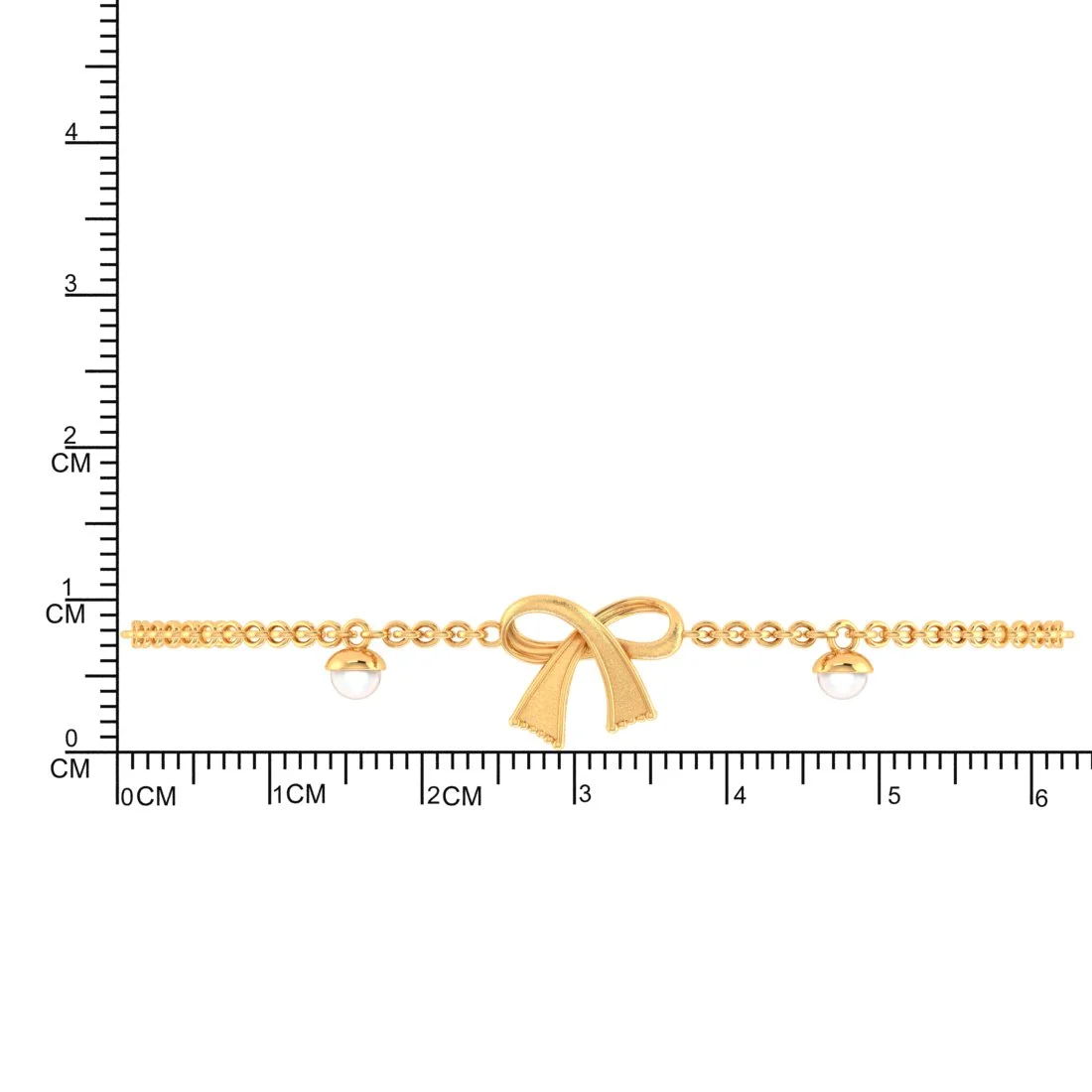 18K (750) Gold Bracelet Ribbon Design With Embedded Pearls - Image 7