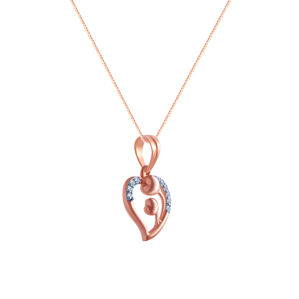 18k (750) Rose Gold And Diamond Pendant For Women - Image 2