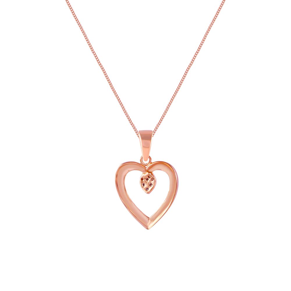 18k (750) Rose Gold And Diamond Pendant For Women - Image 3