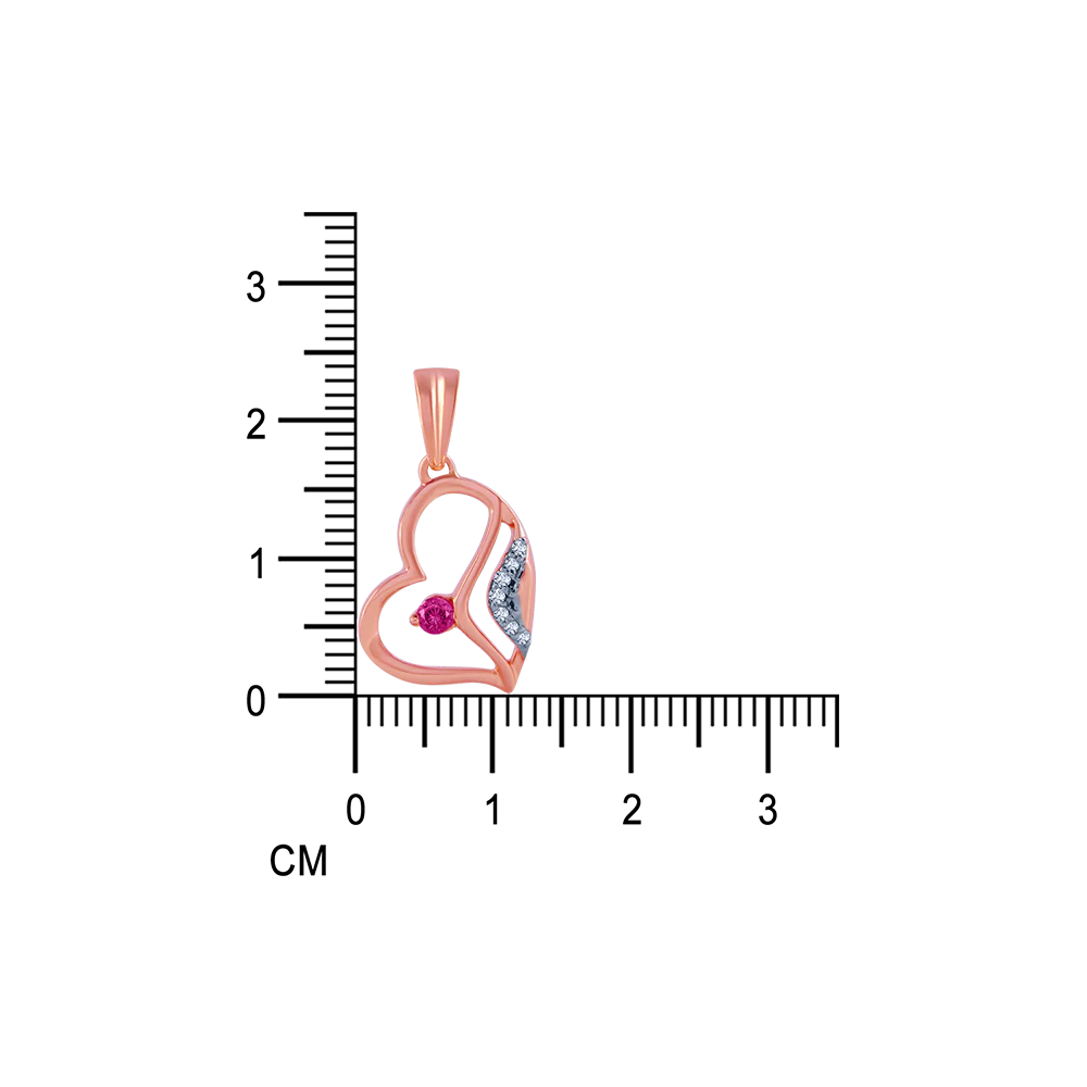 18k (750) Rose Gold And Diamond Pendant For Women - Image 5