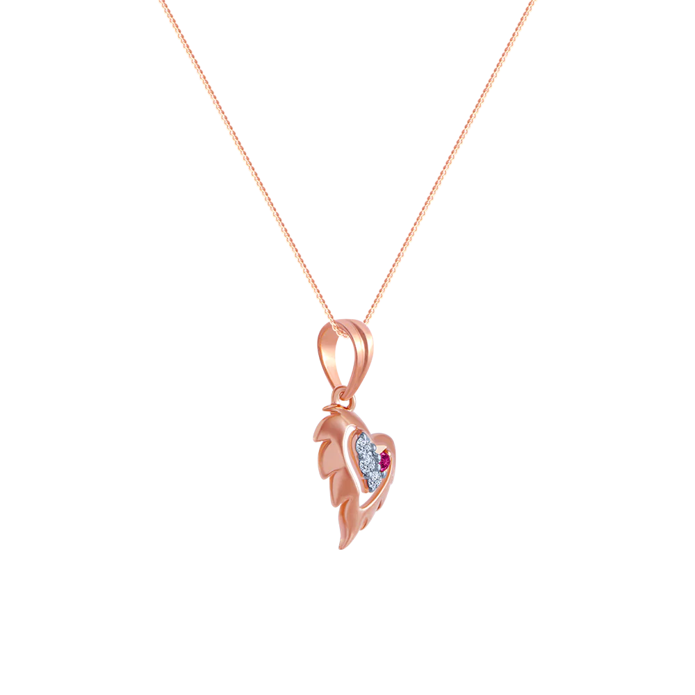18k (750) Rose Gold And Diamond Pendant For Women - Image 2