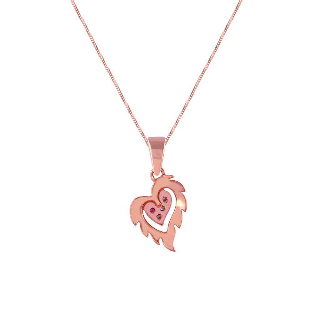 18k (750) Rose Gold And Diamond Pendant For Women - Image 3